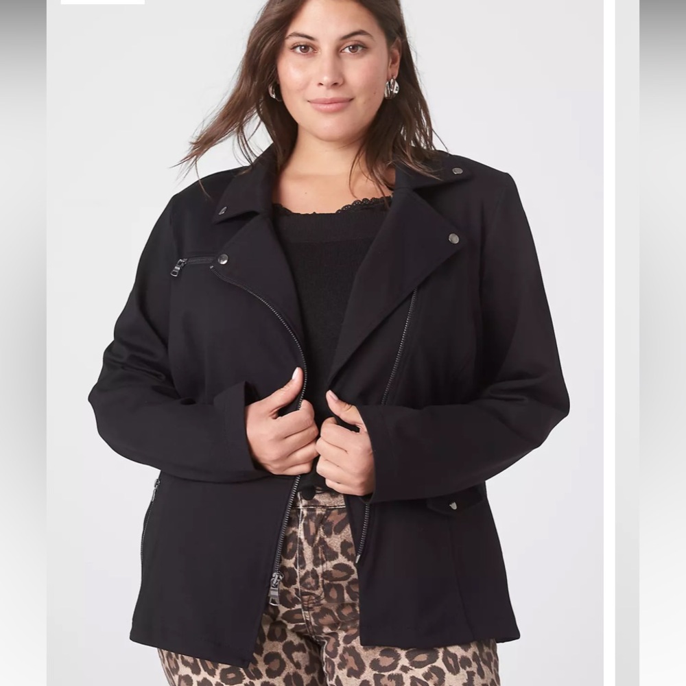 NWT - Lane Bryant Ponte Moto Jacket, Black